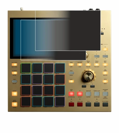 Image de l'appareil Akai MPC One avec une grande variété de protections d'écran.