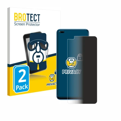 Face avant d’un emballage produit avec le logo de la marque BROTECT. À côté, l’appareil Honor 50 Lite est représenté avec la p