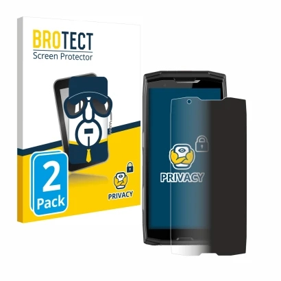 Face avant d’un emballage produit avec le logo de la marque BROTECT. À côté, l’appareil Crosscall Core-X5 est représenté avec 