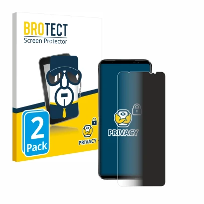 Face avant d’un emballage produit avec le logo de la marque BROTECT. À côté, l’appareil ASUS ROG Phone 6 Pro est représenté av