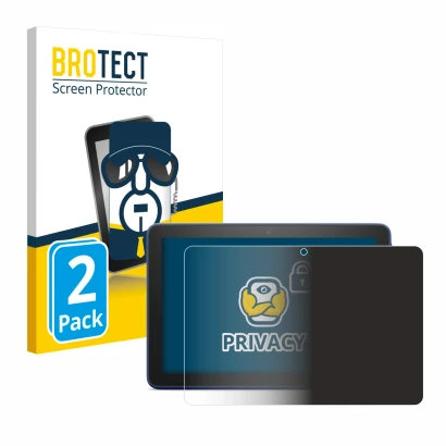 Face avant d’un emballage produit avec le logo de la marque BROTECT. À côté, l’appareil Amazon Fire HD 8 2022 est représenté a