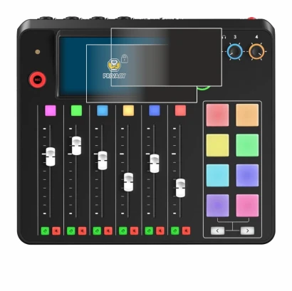 Image de l'appareil Rode Rodecaster Pro II avec une grande variété de protections d'écran.