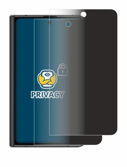 Image de l'appareil Google Pixel Fold (Affichage externe) avec une grande variété de protections d'écran.