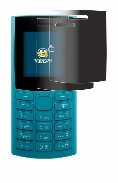 Image de l'appareil Nokia 105 4G (2023) avec une grande variété de protections d'écran.