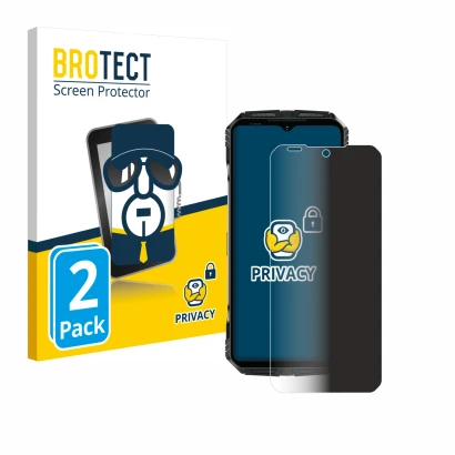 Face avant d’un emballage produit avec le logo de la marque BROTECT. À côté, l’appareil Doogee S118 est représenté avec la pro