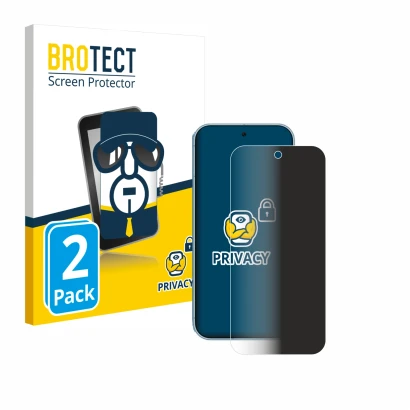 Face avant d’un emballage produit avec le logo de la marque BROTECT. À côté, l’appareil Google Pixel 9 Pro est représenté avec