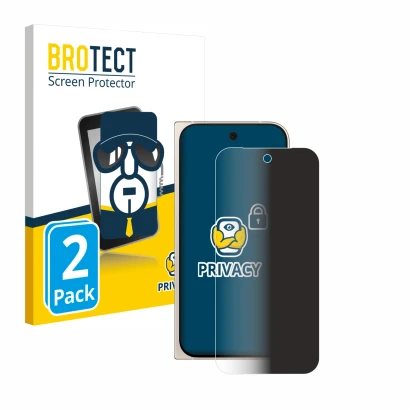 Face avant d’un emballage produit avec le logo de la marque BROTECT. À côté, l’appareil Google Pixel 9 Pro Fold est représenté