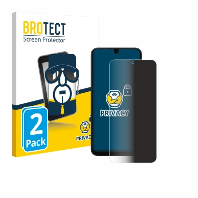 Face avant d’un emballage produit avec le logo de la marque BROTECT. À côté, l’appareil Samsung Galaxy A16 5G est représenté a