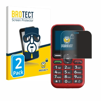 Face avant d’un emballage produit avec le logo de la marque BROTECT. À côté, l’appareil Doro Leva L10 est représenté avec la p
