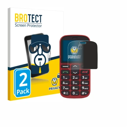 Face avant d’un emballage produit avec le logo de la marque BROTECT. À côté, l’appareil Doro 1360 est représenté avec la prote