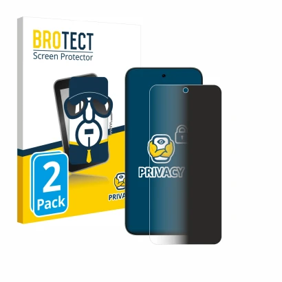 Face avant d’un emballage produit avec le logo de la marque BROTECT. À côté, l’appareil ZTE Blade V70 est représenté avec la p