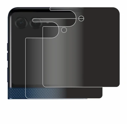Image de l'appareil Motorola Razr 60 (Affichage arrière) avec une grande variété de protections d'écran.