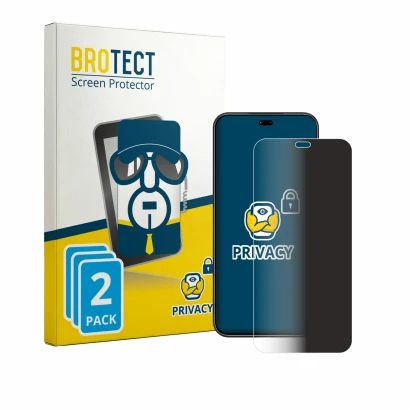Face avant d’un emballage produit avec le logo de la marque BROTECT. À côté, l’appareil Honor 400 Pro est représenté avec la p
