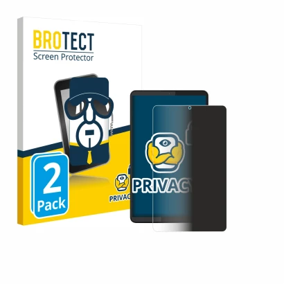 Face avant d’un emballage produit avec le logo de la marque BROTECT. À côté, l’appareil Lenovo Tab One 8.7" est représenté ave