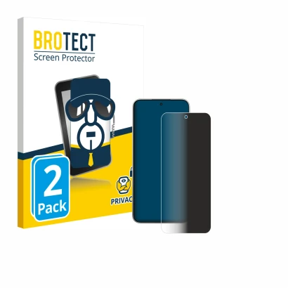 Face avant d’un emballage produit avec le logo de la marque BROTECT. À côté, l’appareil Xiaomi 15T est représenté avec la prot