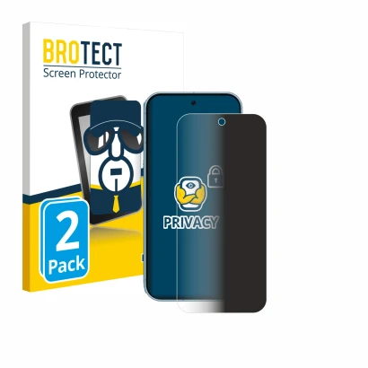 Face avant d’un emballage produit avec le logo de la marque BROTECT. À côté, l’appareil Google Pixel 9 (case-friendly) est rep