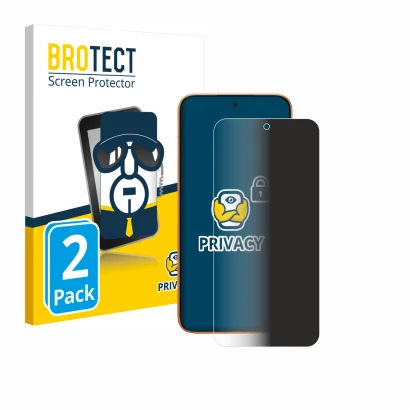 Face avant d’un emballage produit avec le logo de la marque BROTECT. À côté, l’appareil Xiaomi Redmi Turbo 5 Max est représent