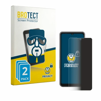 Face avant d’un emballage produit avec le logo de la marque BROTECT. À côté, l’appareil Sonim XP Pro E est représenté avec la 