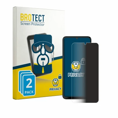 Face avant d’un emballage produit avec le logo de la marque BROTECT. À côté, l’appareil NUU Mobile X10 5G est représenté avec 