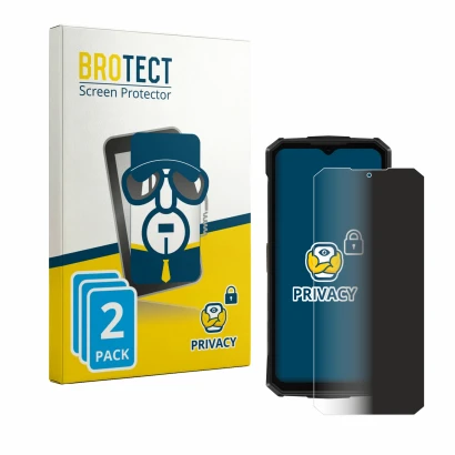 Face avant d’un emballage produit avec le logo de la marque BROTECT. À côté, l’appareil Doogee Fire 5 Pro est représenté avec 