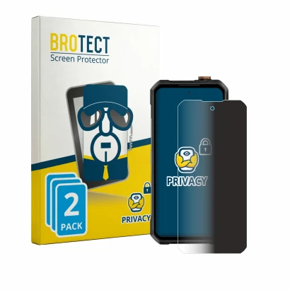 Face avant d’un emballage produit avec le logo de la marque BROTECT. À côté, l’appareil Oukitel WP61 Plus est représenté avec 