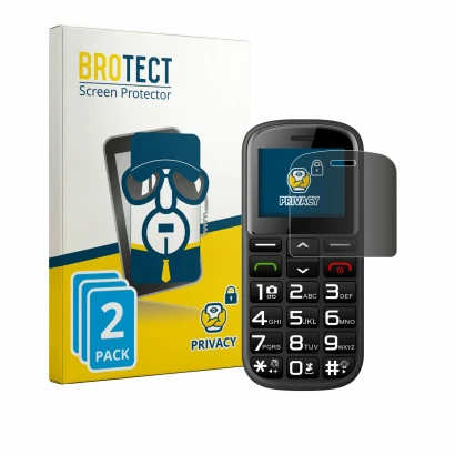 Face avant d’un emballage produit avec le logo de la marque BROTECT. À côté, l’appareil artfone CS182 est représenté avec la p