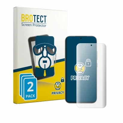 Face avant d’un emballage produit avec le logo de la marque BROTECT. À côté, l’appareil Honor X9e Pro est représenté avec la p