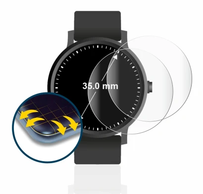 Image de l'appareil Montres (Circulaire, ø: 35 mm) avec une grande variété de protections d'écran.