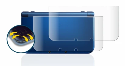Image de l'appareil Nintendo New 3DS XL (boîtier) avec une grande variété de protections d'écran.
