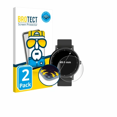 Face avant d’un emballage produit avec le logo de la marque BROTECT. À côté, l’appareil Montres (Circulaire, ø: 49 mm) est rep