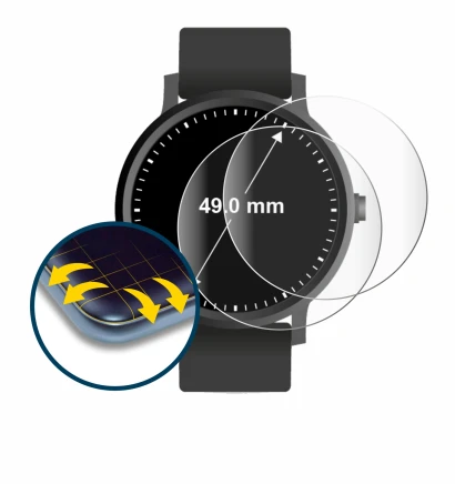 Image de l'appareil Montres (Circulaire, ø: 49 mm) avec une grande variété de protections d'écran.