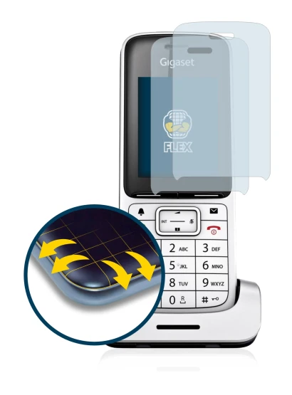 Image de l'appareil Gigaset SL450HX avec une grande variété de protections d'écran.