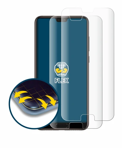 Image de l'appareil Huawei P20 avec une grande variété de protections d'écran.