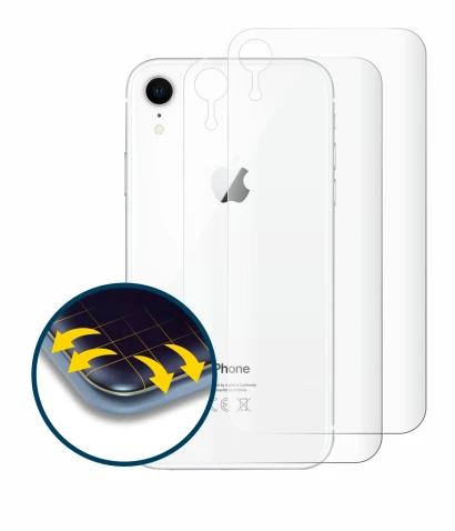 Image de l'appareil Apple iPhone XR (Le dos) avec une grande variété de protections d'écran.
