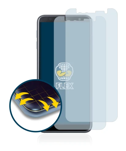 Image de l'appareil Samsung Galaxy J6 Plus avec une grande variété de protections d'écran.