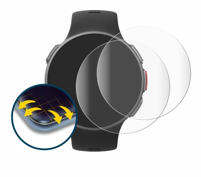 Image de l'appareil Polar Vantage V avec une grande variété de protections d'écran.