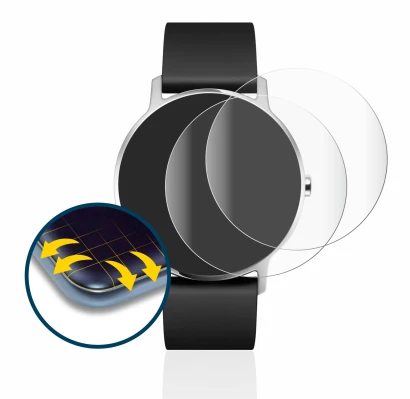 Image de l'appareil Withings Steel HR (36 mm) avec une grande variété de protections d'écran.