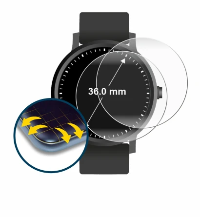 Image de l'appareil Circulaire Displays (ø: 36 mm) avec une grande variété de protections d'écran.
