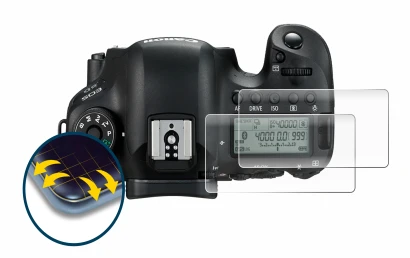 Image de l'appareil Canon EOS 6D (affichage des épaules) avec une grande variété de protections d'écran.