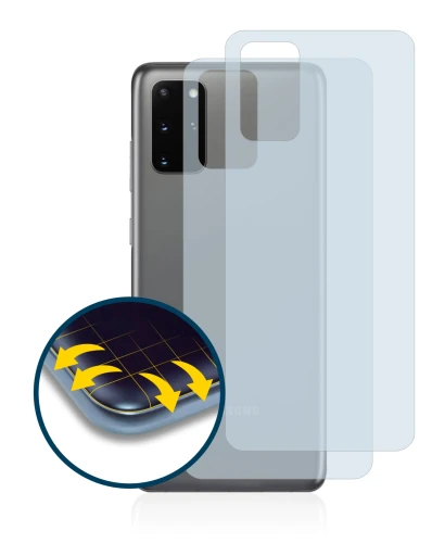 Image de l'appareil Samsung Galaxy S20 Plus 5G (Arrière) avec une grande variété de protections d'écran.