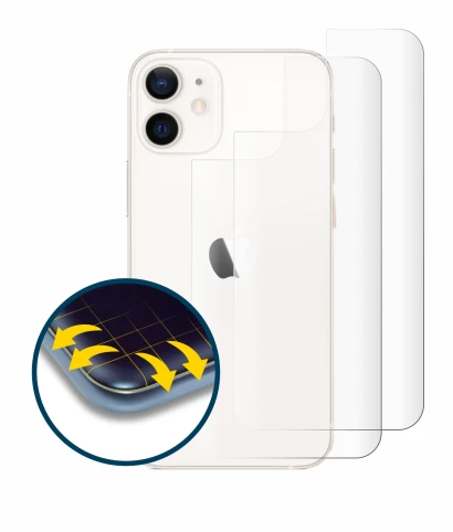 Image de l'appareil Apple iPhone 12 mini (Arrière) avec une grande variété de protections d'écran.
