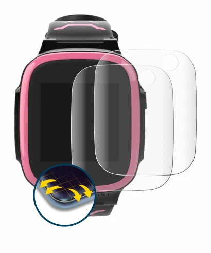 Image de l'appareil Xplora X5 Play avec une grande variété de protections d'écran.