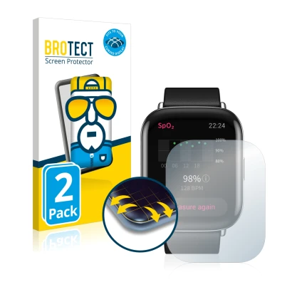 Face avant d’un emballage produit avec le logo de la marque BROTECT. À côté, l’appareil Zepp E Square est représenté avec la p