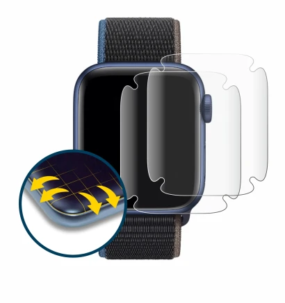 Image de l'appareil Apple Watch Series 6 (40 mm) avec une grande variété de protections d'écran.