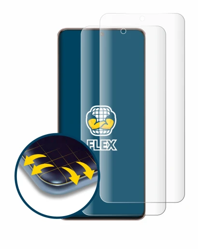 Image de l'appareil Samsung Galaxy S21 Plus 5G avec une grande variété de protections d'écran.