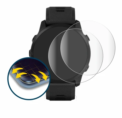 Image de l'appareil Garmin Forerunner 945 LTE avec une grande variété de protections d'écran.