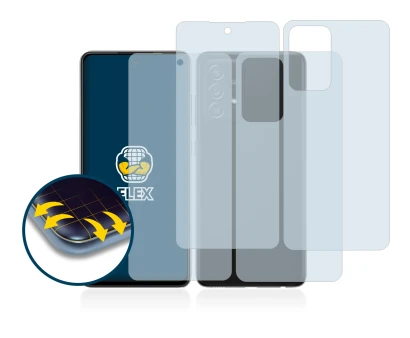 Image de l'appareil Samsung Galaxy A52s 5G (Avant+Arrière) avec une grande variété de protections d'écran.