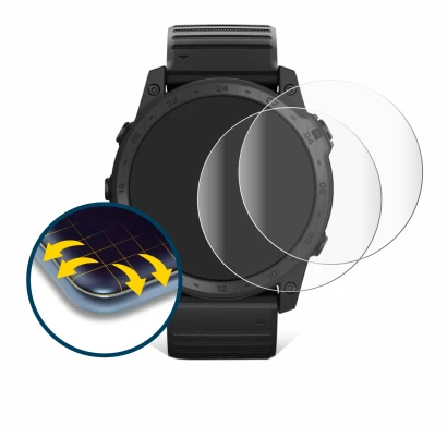 Image de l'appareil Garmin Tactix 7 Pro Ballistics avec une grande variété de protections d'écran.