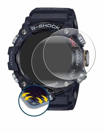 Image de l'appareil Casio G-Shock Mudmaster GG-B100-1AER avec une grande variété de protections d'écran.