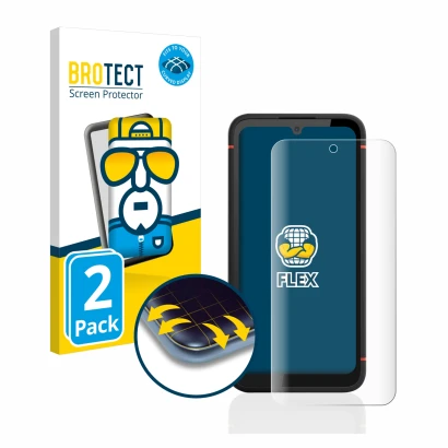 Face avant d’un emballage produit avec le logo de la marque BROTECT. À côté, l’appareil Gigaset GX4 est représenté avec la pro